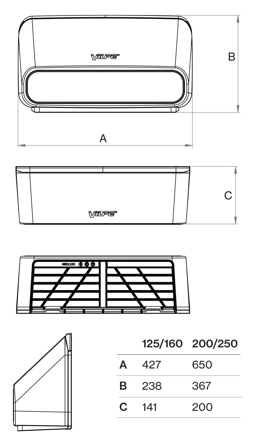 Seinäelementti Vilpe IO INTAKE 125/160 Harmaa - KarelianStore