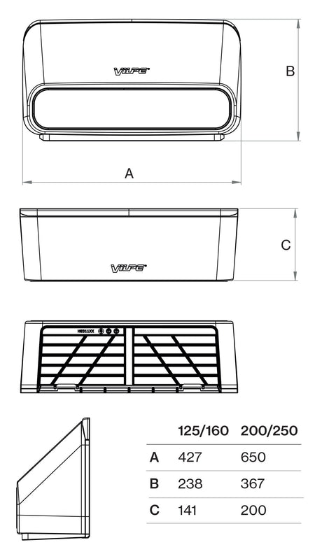 Seinäelementti Vilpe IO INTAKE 200/250 Harmaa - KarelianStore