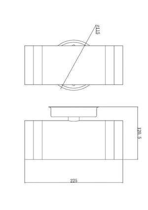 Seinävalaisin Airam Alppila IP44 2xGU10 XL-W Antrasiitti - KarelianStore