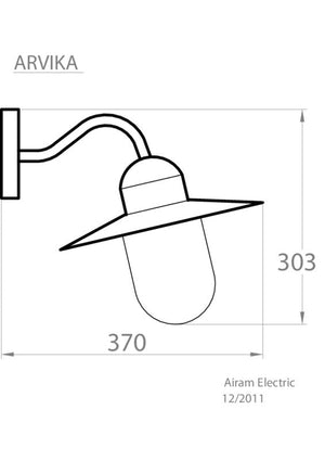 Seinävalaisin Airam Arvika E27 60W Musta - KarelianStore