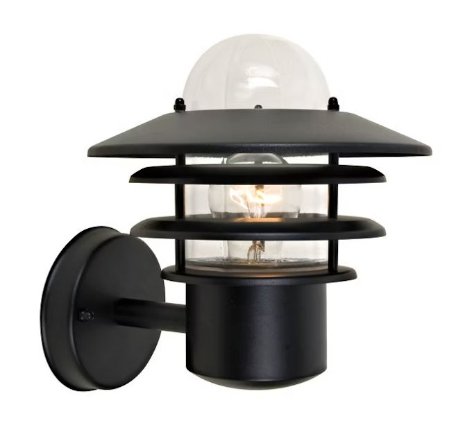 Seinävalaisin Airam Käpylä IP44 E27 Musta - KarelianStore