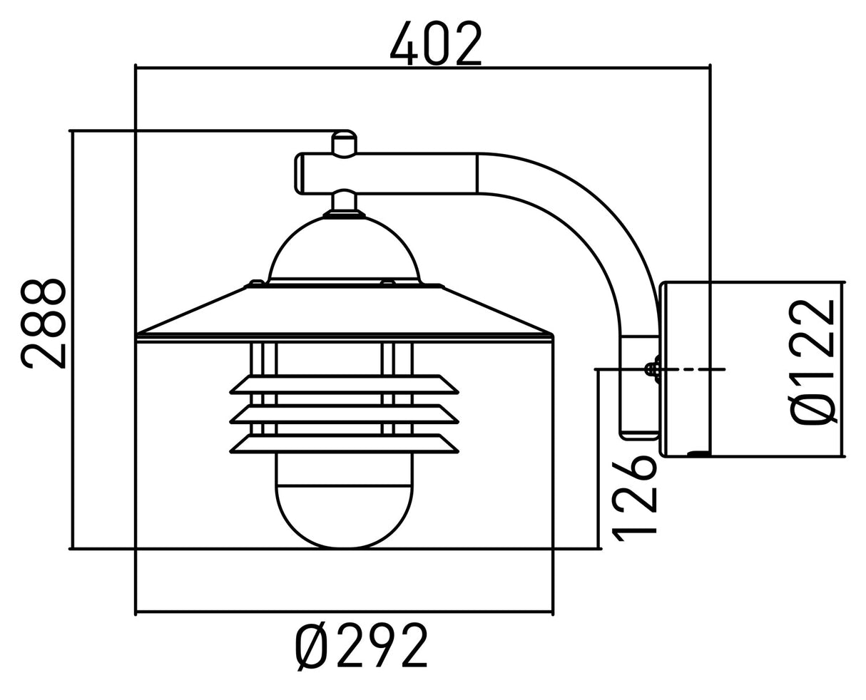 Seinävalaisin Ensto Averia AVG07M IP44 75W Musta - KarelianStore