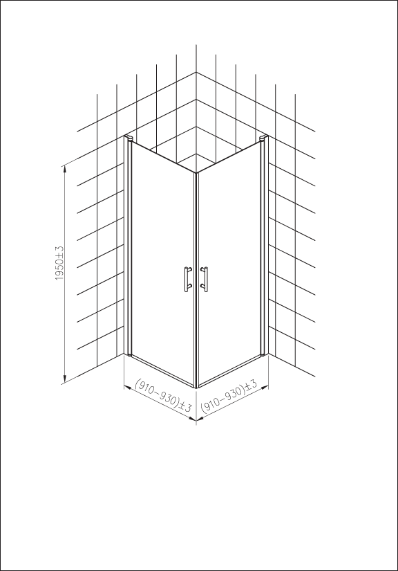 Suihkunurkka Opal 90x90 195 5mm Kirkas Lasi - KarelianStore