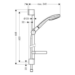Suihkusetti Hansgrohe 27776000 Croma 100 Vario/Unica - KarelianStore