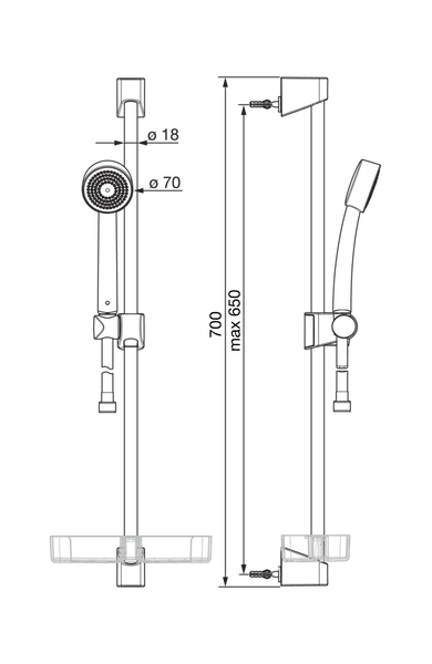 Suihkusetti Oras 520-11 Apollo Valkoinen - KarelianStore