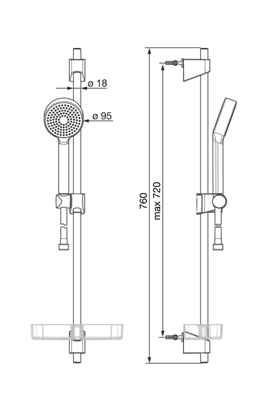 Suihkusetti Oras 542 Apollo 95 mm - KarelianStore