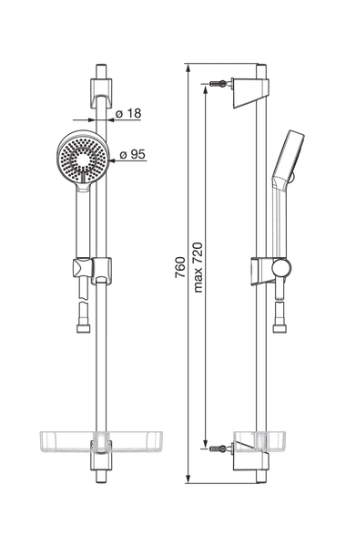 Suihkusetti Oras 544 Apollo 95 mm 3-T - KarelianStore