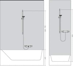Suihkutanko ja -letku HG 28632670 65cm, Isiflex 1,6 Musta - KarelianStore