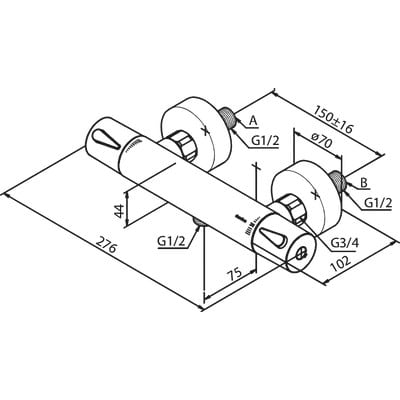 Suihkutermostaatti Damixa Silhouet 7440061 - KarelianStore