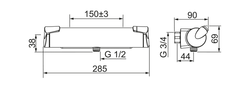 Suihkutermostaatti Oras 7160 Optima 1/2 - KarelianStore