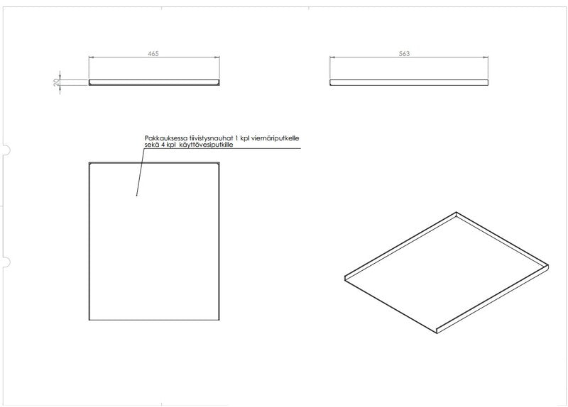 Suojakaukalo allaskaapille Tulvari AK-465 50cm - KarelianStore