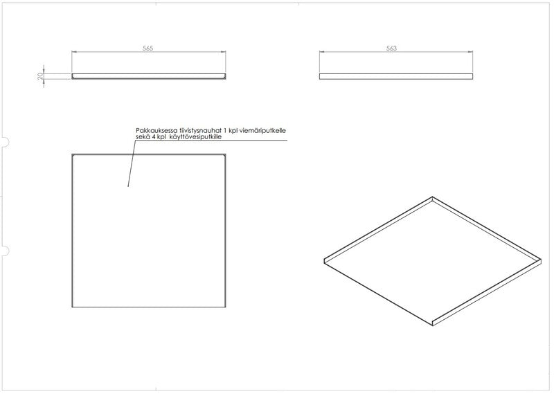 Suojakaukalo allaskaapille Tulvari AK-565 60cm - KarelianStore