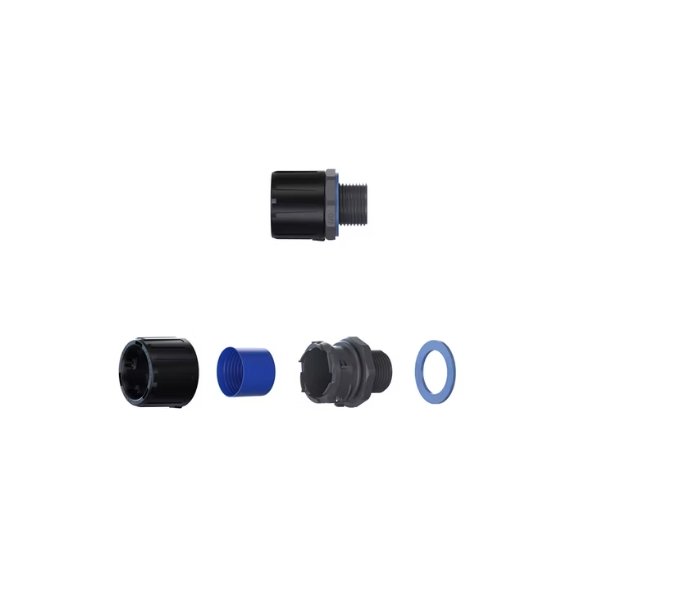 Suojaletkuliitin Flexicon Muovi HF FPAU21-M20B Musta 10kpl - KarelianStore