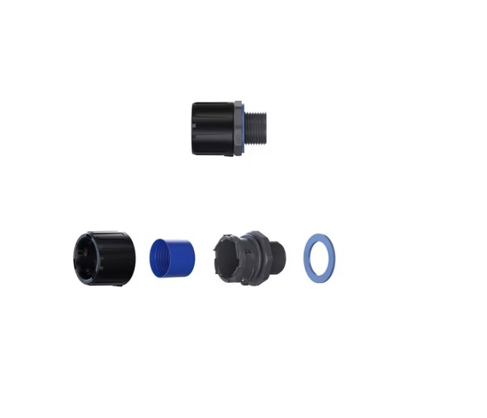 Suojaletkuliitin Flexicon Muovi HF FPAU21-M25B Musta 10kpl - KarelianStore