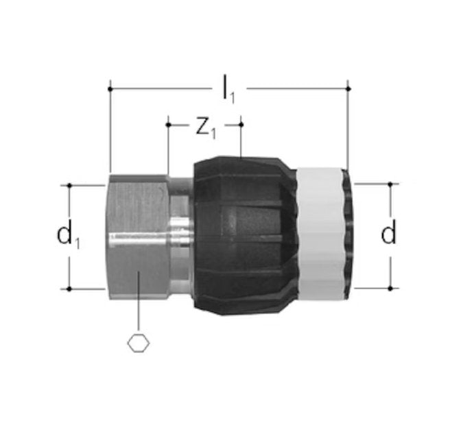 Suoraliitin Sanipex MT GF Kompo SK 50x1 1/2 PM - KarelianStore