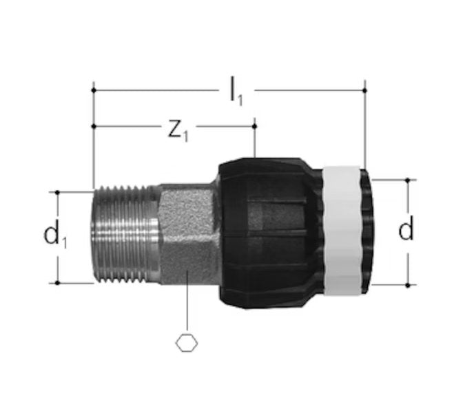 Suoraliitin Sanipex MT GF Kompo UK 26x3/4 PM - KarelianStore