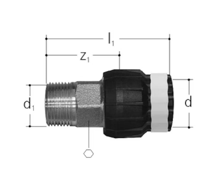 Suoraliitin Sanipex MT GF Kompo UK 40x1 1/4 PM - KarelianStore