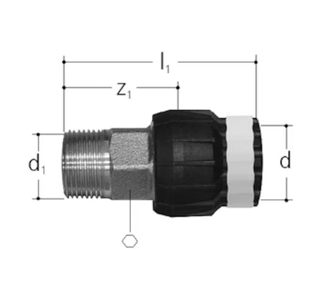 Suoraliitin Sanipex MT GF Kompo UK 50x1 1/2 PM - KarelianStore