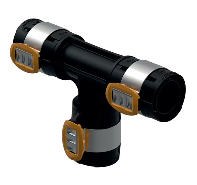 T-haaraliitin Geberit Flowfit Kompo 63x63x63 PPSU - KarelianStore