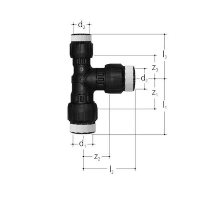 T-haaraliitin Sanipex MT GF Kompo 32x26x26 PPSU PA - KarelianStore