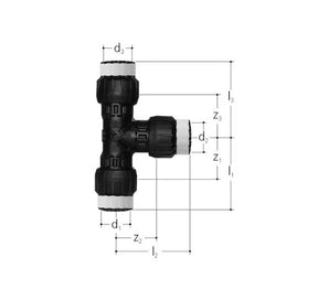 T-haaraliitin Sanipex MT GF Kompo 63x63x63 PPSU PA - KarelianStore