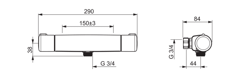 Termostaattihana Oras 7461 Nova 3/4 - KarelianStore