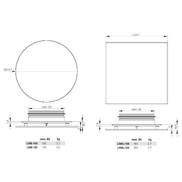 Tuloilmahajotin Climecon LINEst 125 Puu Neliö - KarelianStore