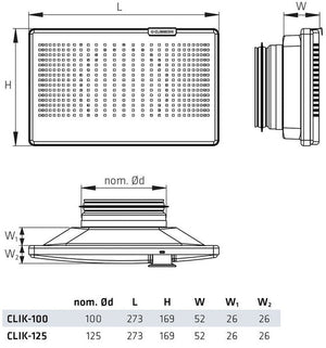 Tuloilmaventtiili Climecon CLIK 125 - KarelianStore