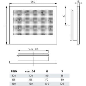 Tuloilmaventtiili Climecon FINO 125 - KarelianStore