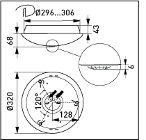 Tunnistinvalaisin Ensto AVR320 IP44 LED 14W PIR 320mm - KarelianStore