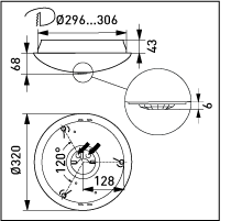 Tunnistinvalaisin Ensto AVR320 IP44 LED 14W PIR 320mm - KarelianStore