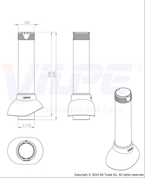 Tuuletusputki VILPE 110 Eristetty - KarelianStore