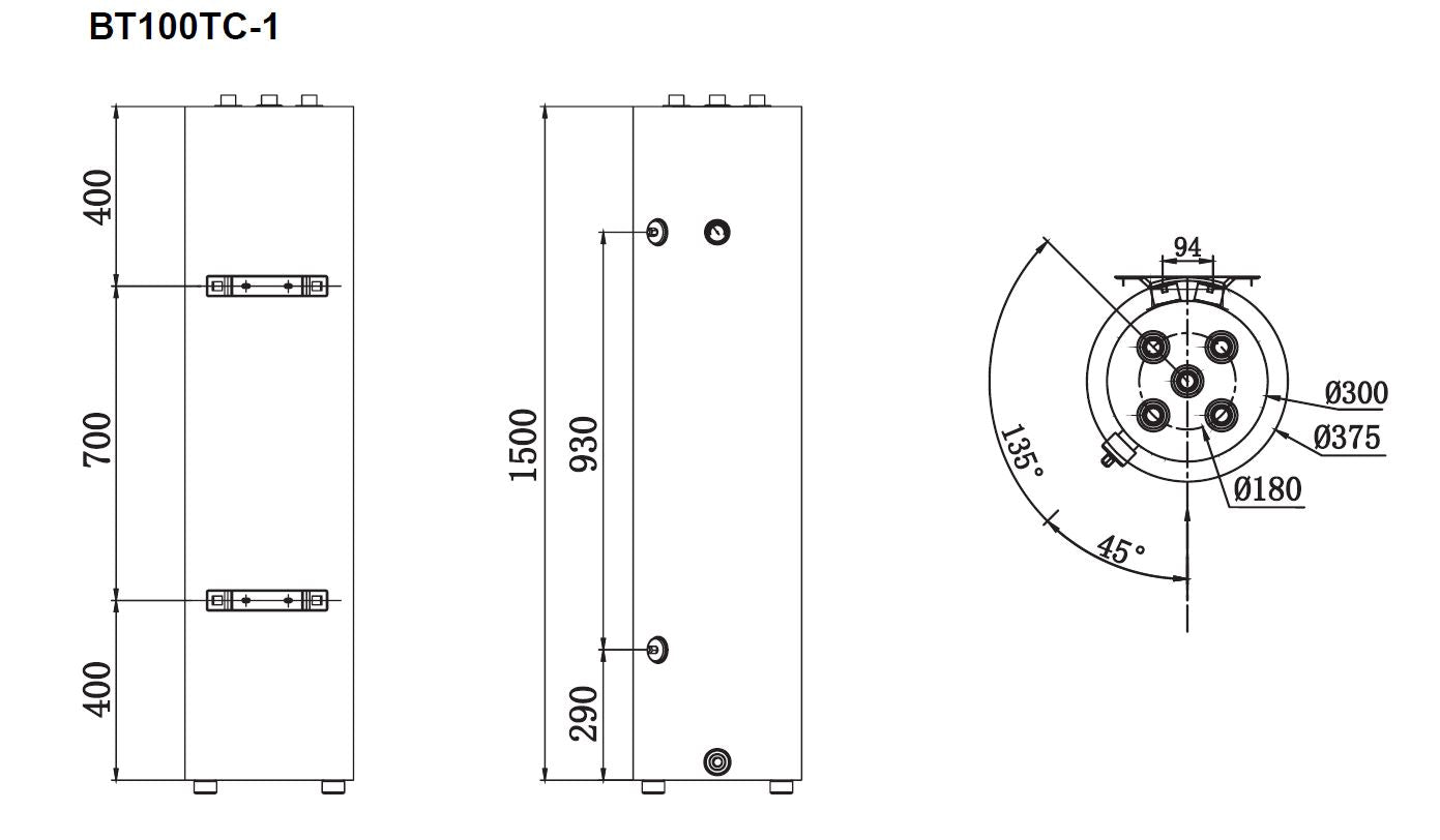 Työsäiliö Energy Save BT100TC-1 100l Päältäkytkettävä - KarelianStore