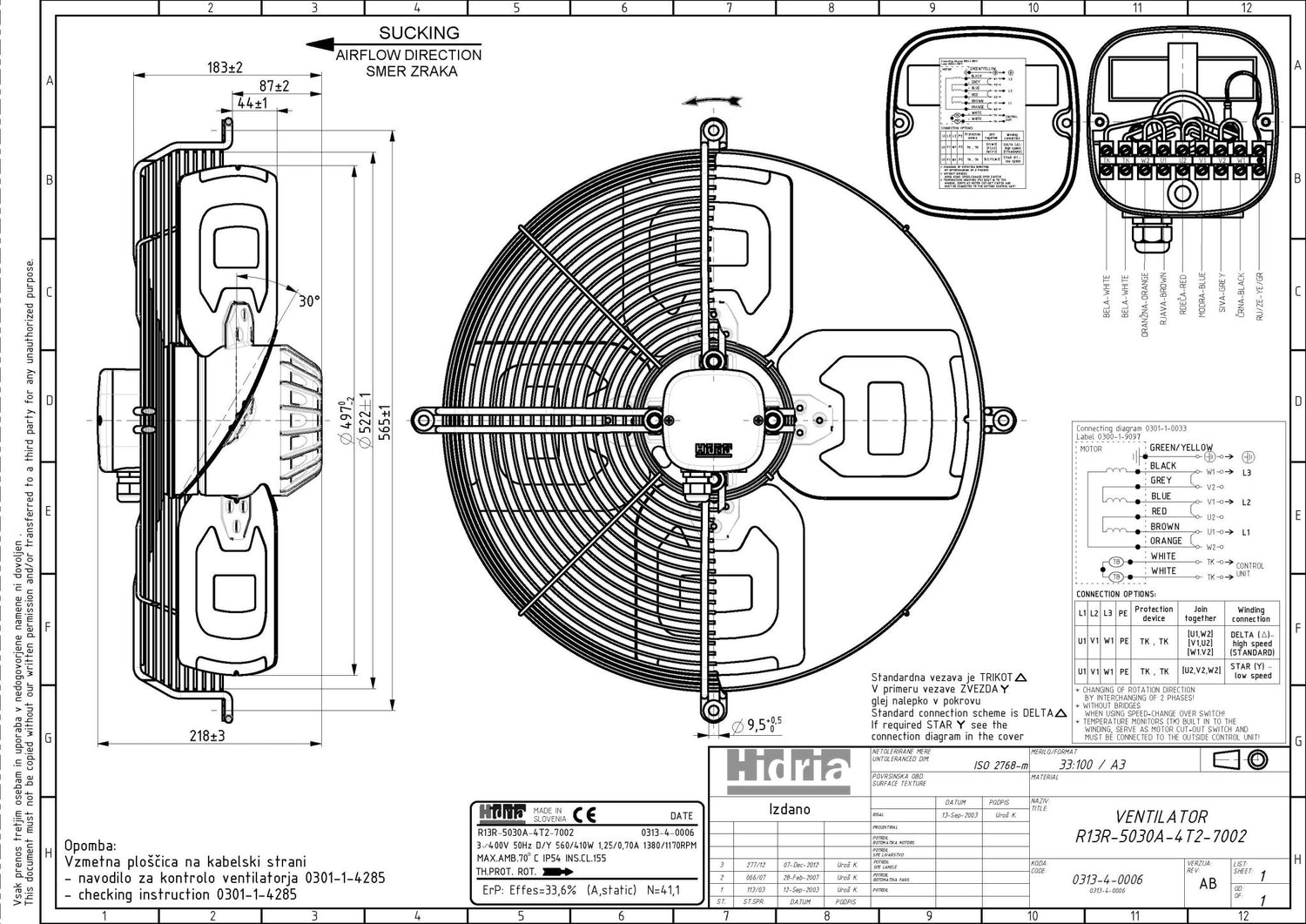 Ulkoroottoripuhallin Onnline R13R-5030A-4T2-7002 - KarelianStore