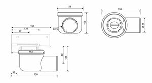 Vaakakaivo Kulma Unidrain 2411 75mm - KarelianStore