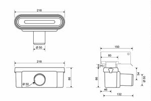 Vaakakaivo linja Unidrain 1411 50 mm - KarelianStore