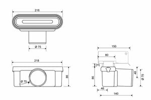 Vaakakaivo Linja Unidrain 1411 75 mm - KarelianStore
