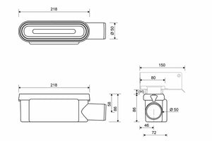 Vaakakaivo linja Unidrain 1415 50 mm - KarelianStore