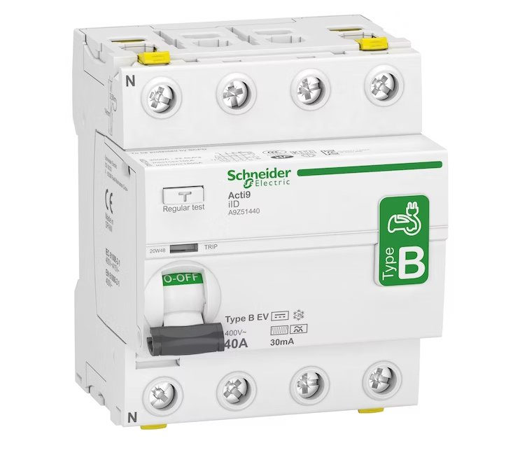 Vikavirtakytkin Schneider Electric Acti 9 RCCB B EV 4P 40A 30mA - KarelianStore