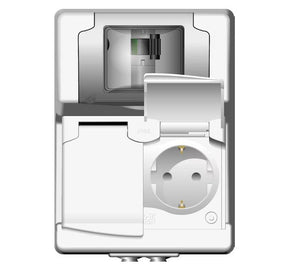 Vikavirtapistorasia Norwesco Bodyprotector 2s 16A C 10A 30mA IP44 PPR Valkoinen - KarelianStore