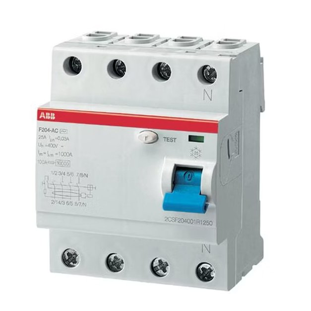 Vikavirtasuojakytkin ABB F204A 4x25A 30mA A-tyyppi - KarelianStore