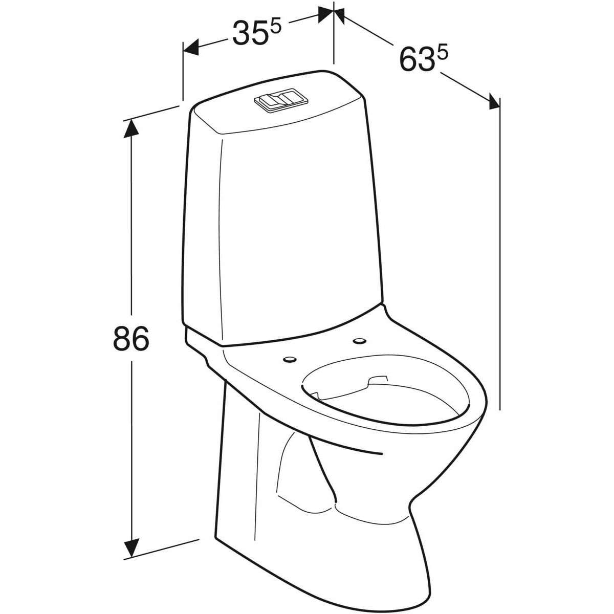 WC-istuin IDO Glow 60 ilman kiinnitysreikiä - KarelianStore