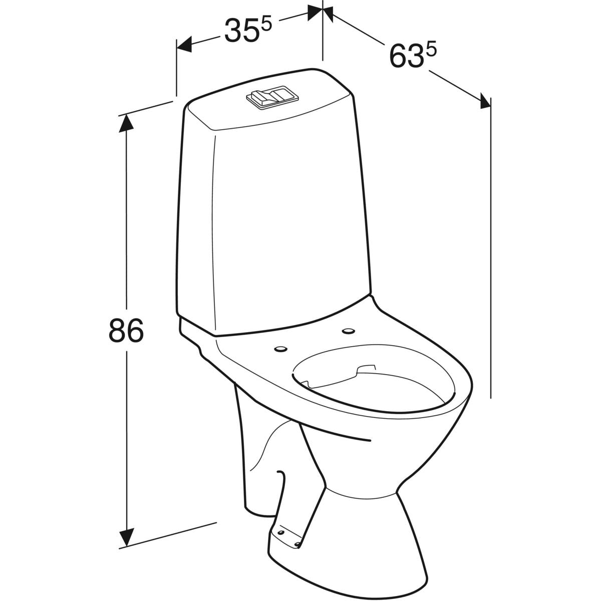 WC-istuin IDO Glow 63 iso jalka - KarelianStore