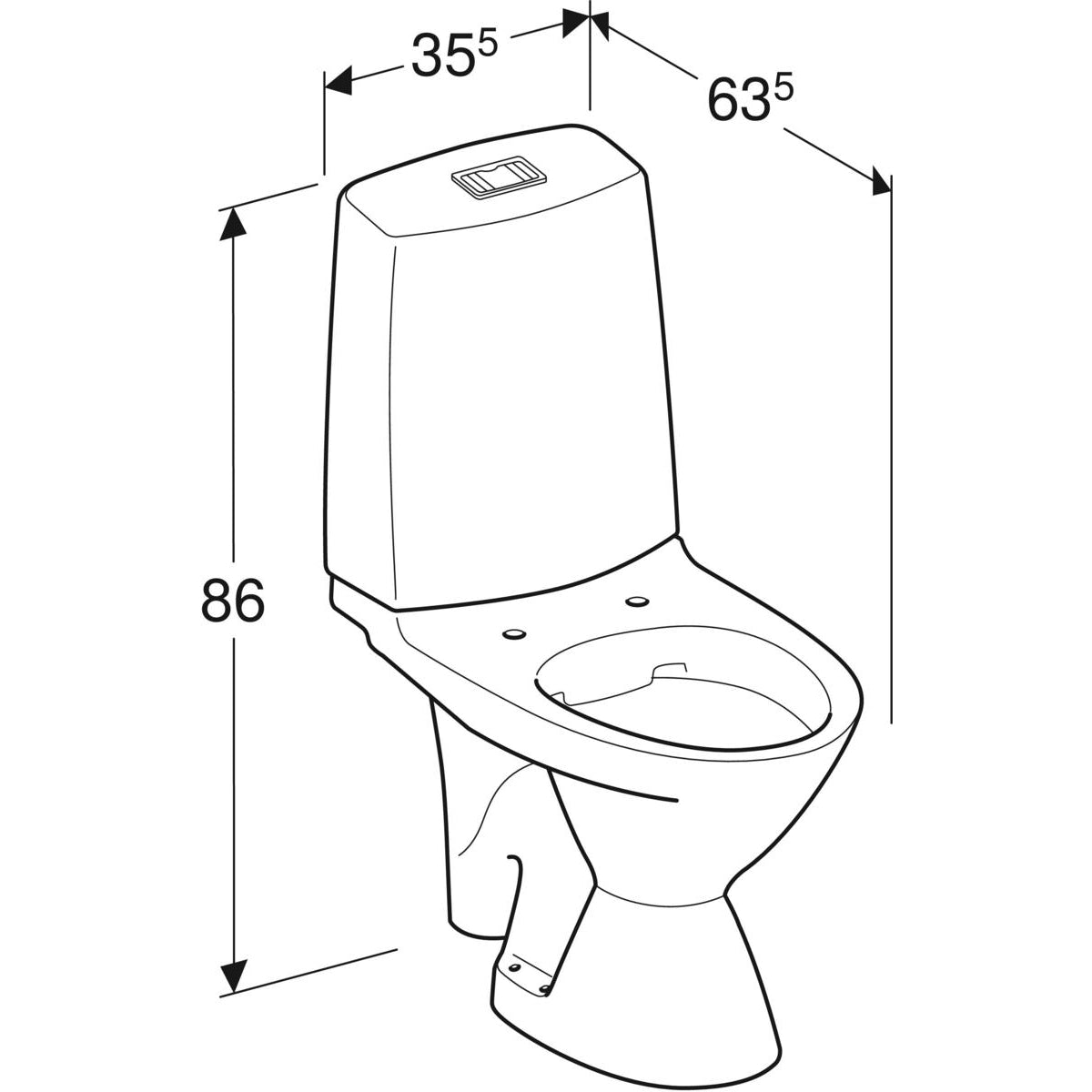 WC-istuin IDO Glow 63 Oikea - KarelianStore