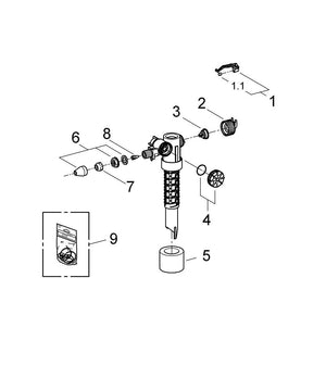 WC-varaosa GROHE 37095000 täyttöventtiili DAL - KarelianStore