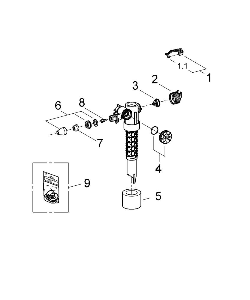 WC-varaosa GROHE 37095000 täyttöventtiili DAL - KarelianStore