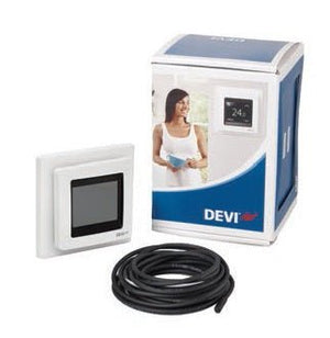 Yhdistelmätermostaatti Devireg kosketusnäytöllä ja kehyksellä Musta - KarelianStore